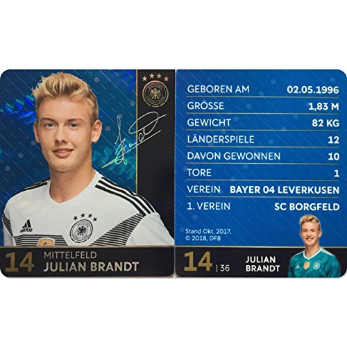 Rewe 2018 WM DFB Russland - Glitzer Einzelkarten Sammelkarten Komplettset (GLITZER KARTE NUMMER 14 - JULIAN BRANDT) von Rewe