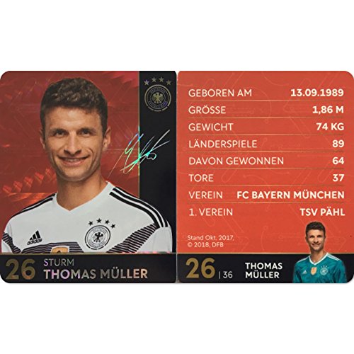 Rewe 2018 WM DFB Russland - Glitzer Einzelkarten Sammelkarten Komplettset (GLITZER KARTE NUMMER 26 - THOMAS MÜLLER) von Rewe