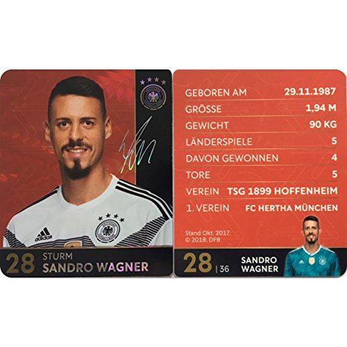 Rewe 2018 WM DFB Russland - Glitzer Einzelkarten Sammelkarten Komplettset (GLITZER KARTE NUMMER 28 - SANDRO WAGNER) von REWE