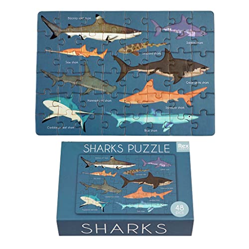 Mini-Streichholz-Puzzle, Haie, 48 Teile von Rex London
