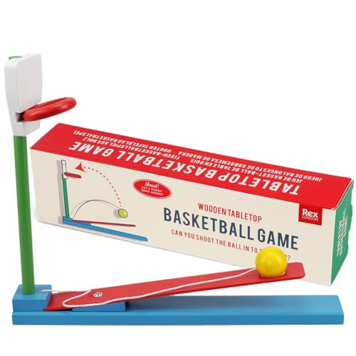 REX LONDON Tisch-Basketballspiel aus Holz | Geschicklichkeitsspiel mit Ball und Korb | lustiges Tischspiel für Kinder & Erwachsene | kompakt & leicht verstaut | Montessori von Rex London