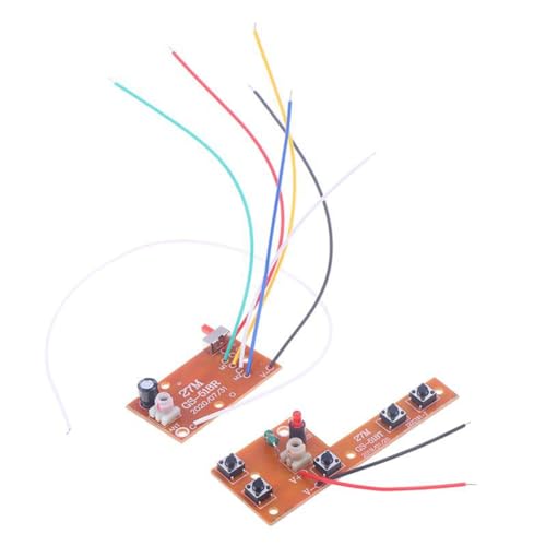 Reykentu 2 Stück 5CH RC-Fernbedienung, 27 MHz, PCB-Schaltung, Sender und Empfängerplatte, Zubehör für Autoradio, 20-25 m von Reykentu