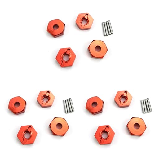 Reykentu 3er-Set Sechskantnabenadapter, 12 mm, für MN86K MN86KS MN86 MN86S MN G500 1/12 RC Auto-Upgrade-Teile-Zubehör, Rot von Reykentu