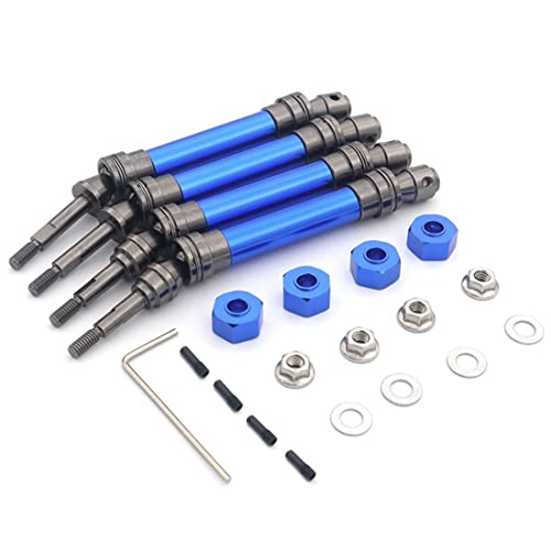 Reykentu 4 Stück Getriebewelle vorne und hinten aus Metall CVD für 1/10 Slash Stampede Hoss VXL RC Car Upgrade Teile, Blau von Reykentu