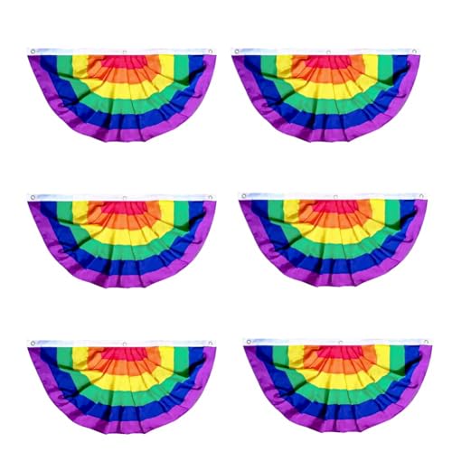 Reykentu 6 Stück, gefaltete Fächerflagge, Stolz, Wimpelkette, 1,5 x 0,9 m, Gay-Dekoration, Partyzubehör, Wanddekoration, stolz LGBTQ, B Reykentu 6 Stück, gefaltete Fächerflagge, Stolz, Wimpelkette, 1,5 x 0,9 m, Gay-Dekoration, Partyzubehör, Wanddekoration, stolz LGBTQ, B von Reykentu