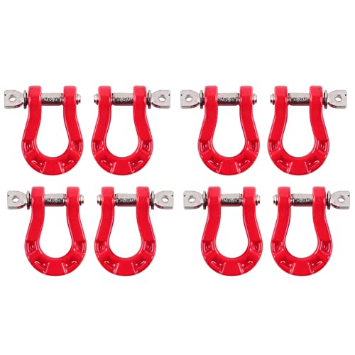 Reykentu 8 Stück Metall-D-Ring Anhängerhaken für Axial SCX10 90046 SCX10 III Capra TRX4 D90, Rot von Reykentu