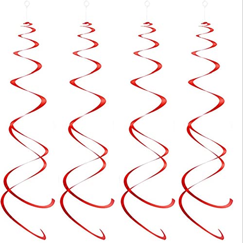 Reykentu Party-Deckendekorationen Partydekoration Geburtstagsdekoration PVC-Spiralanhänger (Rot) von Reykentu