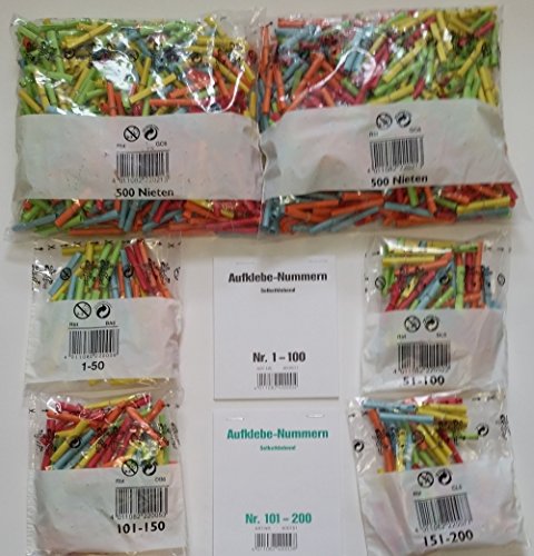 Tombola-Komplett-Set, Bunt, 200 Gewinne+Aufkleber, 1.000 Nieten von maru