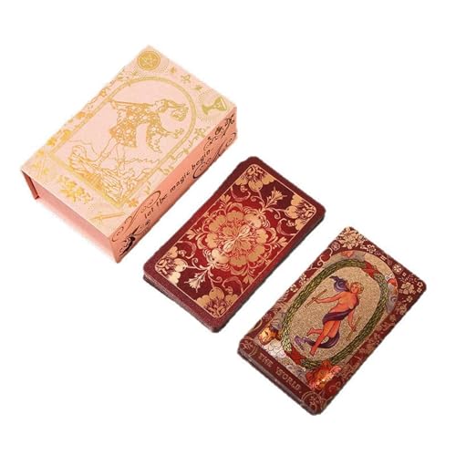 Reyox Original Tarotkarten Deck mit Buch Florale Roségoldfolie Vintage 78 Tarot Karten Set für Anfänger von Reyox