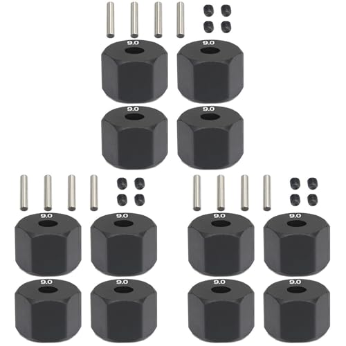 Rfeeuubft 12 Stück 12MM Rad Sechskant Nabe Dicke für 1/10 RC Crawler Axial SCX10 Traxxax Trx4 MST RC Auto Teil, 9Mm Rfeeuubft 12 Stück 12MM Rad Sechskant Nabe Dicke für 1/10 RC Crawler Axial SCX10 Traxxax Trx4 MST RC Auto Teil, 9Mm von Rfeeuubft