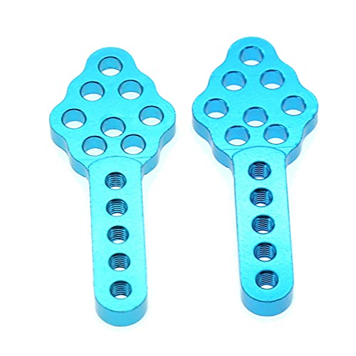 Rfeeuubft 2 Stück CNC-Metall-Stoßdämpfer-Einstellwinkel für Axial SCX10 90046 D90 D110 RC Auto, Blau von Rfeeuubft