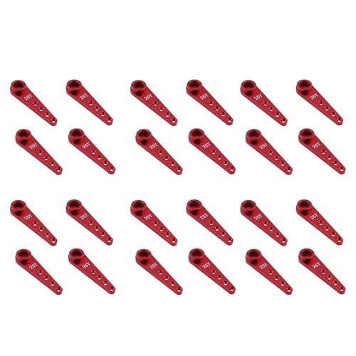 Rfeeuubft 24 Stuecke 37 mm 25 T Metall VerläNgerung Lenkung Servo Arm Horn für RC Auto Raupen Teile, Rot Rfeeuubft 24 Stuecke 37 mm 25 T Metall VerläNgerung Lenkung Servo Arm Horn für RC Auto Raupen Teile, Rot von Rfeeuubft