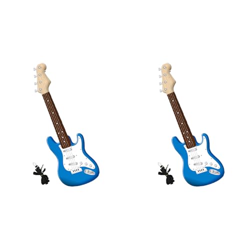 Rfeeuubft 2Stück 17-Gitarrenspielzeug für Kinder, 4-Saitige E-Gitarre, Musikinstrumente für Kinder, Tragbares Elektronisches Instrumentspielzeug,C von Rfeeuubft