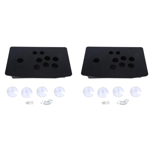 Rfeeuubft 2X DIY Arcade Joystick Acryl Panel GehäUse Arcade Game Kit Robuste Konstruktion Schwarz von Rfeeuubft