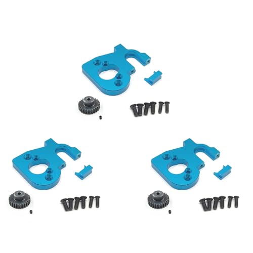 Rfeeuubft 3X RC Auto Motor Halterung Halter mit Motor Getriebe für 144001 124019 124018 RC Teile Upgrade ZubehöR, Blau von Rfeeuubft