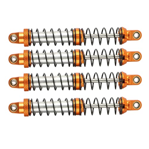 Rfeeuubft 4 Stück 1/10 RC Crawler CNC-Metalldämpfer 100 mm für SCX10 Wraith RR10 TRX4 TRX6, Orange von Rfeeuubft