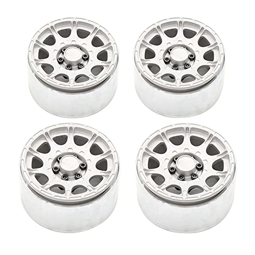 Rfeeuubft 4 Stück Metall 2,2 Beadlock Radnabenfelgen für 1/10 RC Raupenauto Axial SCX10 RR10 Wraith TRX4-6, 2 von Rfeeuubft