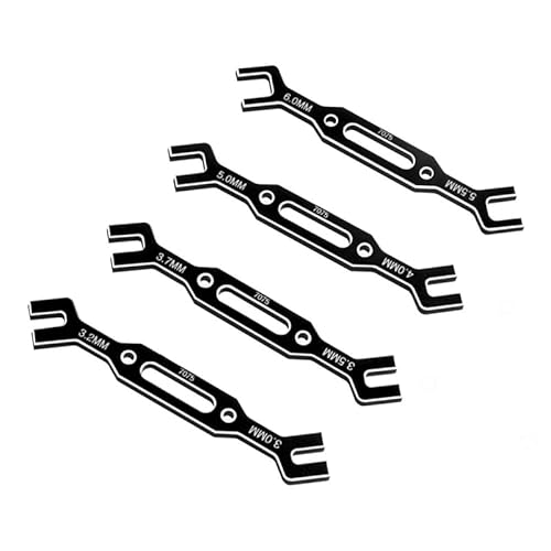 Rfeeuubft 4-Teiliger Schraubenschlüssel 3/3,2/3,5/3,7/4/5/5,5/6 mm Spannschlossmutter Kugelgelenk-Entferner Universalwerkzeug für RC-Auto-Drohnenboot, Schwarzes Teilezubehör Rfeeuubft 4-Teiliger Schraubenschlüssel 3/3,2/3,5/3,7/4/5/5,5/6 mm Spannschlossmutter Kugelgelenk-Entferner Universalwerkzeug für RC-Auto-Drohnenboot, Schwarzes Teilezubehör von Rfeeuubft