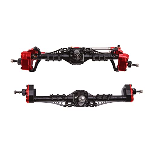 Rfeeuubft Aluminium-Portalachse für 1/10 RC Crawler Auto, Axial Capra 1.9 UTB AXI03004 Currie F9 Upgrade-Teile, vorne und hinten rot von Rfeeuubft