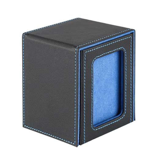 Rfeeuubft Karten Aufbewahrungsbox für Sammelkarten, Kartendeck Box mit Sichtfenster Kartendeck Hülle Blau von Rfeeuubft