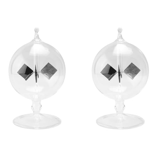 Rfeeuubft Solar-Windmühle, Radiometer, Glas, handgefertigt, Spielzeug für Heimdekoration, Geschenk, transparent, 2 Stück von Rfeeuubft