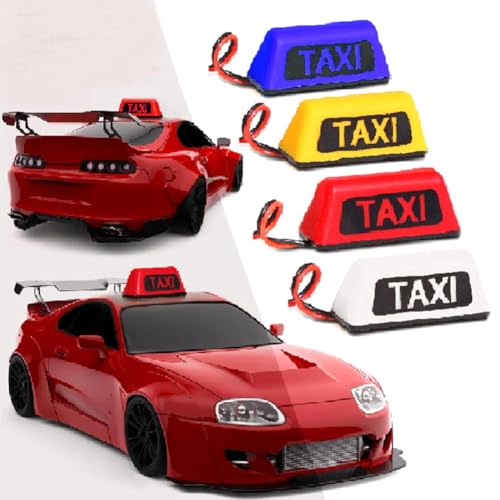 Rfeeuubft Taxi Autodachleuchte Universal für RC-Car 1/10 RV 1/8 Kletterfahrzeug Geländewagen DIY Retrofit RC Car R160 von Rfeeuubft