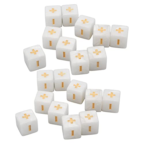 RiToEasysports 20pcs Math Plus Zeichen Würfel, 1.6cm Hexaeder, Weiß, Kunststoff, Mathe-Würfel-Set von RiToEasysports