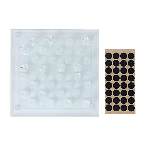 20x20cm Dull Polish Glass International Schachspiel mit 32 Schachfiguren, 1 Schachbrett und 1 Abstandshalter von RiToEasysports