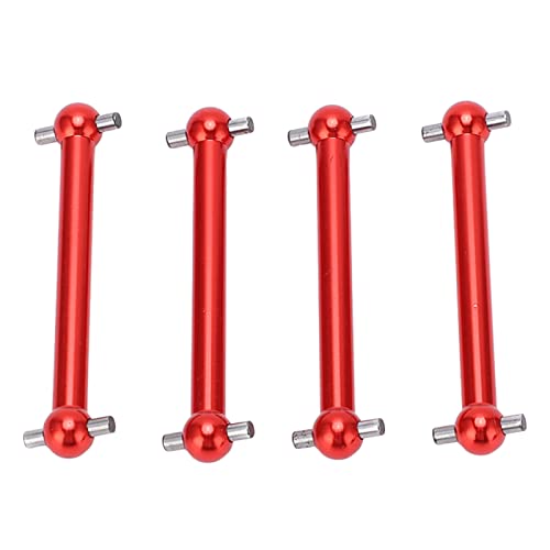 Antriebswelle vorne hinten RC 4 Stück, Antriebswelle aus Hundeknochen aus Aluminiumlegierung, kompatibel mit TT02B 1/10 RC Auto (rot) von RiToEasysports