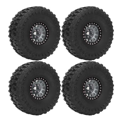 4pcs RC Crawler Rad Reifen, 1,9 Zoll Gummireifen mit Aluminium-Legierung Radnabe für SCX10 1/10 RC Crawler (Ti Farbe) von RiToEasysports