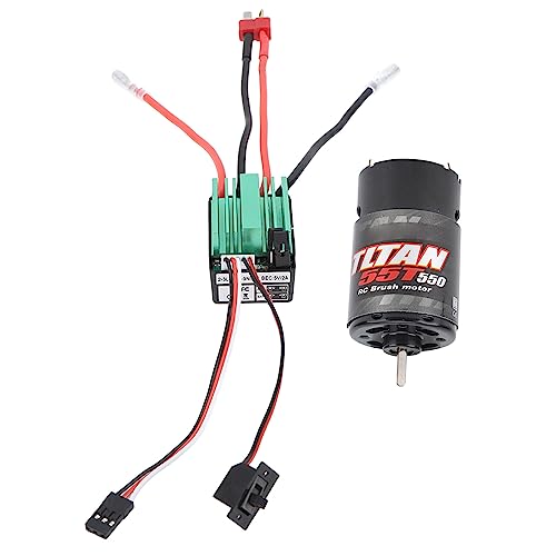 55T 550 RC-Bürstenmotor, RC-Car-Bürstenmotor mit 320A-Bürstenregler-Set für AXIAL für HSP für Redcat für für HPI für RC Crawler Car Boat von RiToEasysports