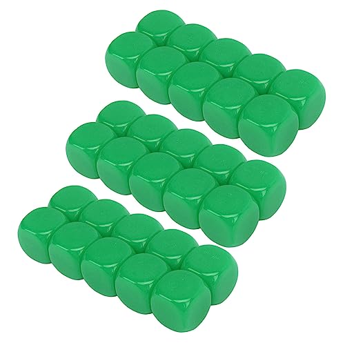 RiToEasysports Blanko-Würfel-Set, 30 Stück, 16 Mm, Kunststoff, Abgerundet, 6-seitig, für Spiel, Party, Spaß, DIY-Aufkleber, Mathematikunterricht (Grün) von RiToEasysports