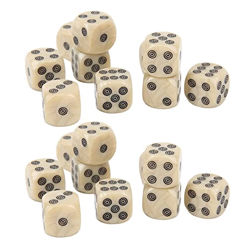 Einzigartige Kreispunkte Design Sechs -Seiten -Würfelset, 20 Stcs 16 -mm -Würfel mit Klaren Punkten, Leichte Würfel für Heimlehre und Partys von RiToEasysports
