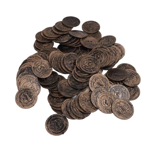 Gold Treasure Coins Set, Fantasy Treasure Gefälschte Münzen für Brettspiele, Tokens, Cosplay (Antike Bronze -Piratenmünzen) von RiToEasysports