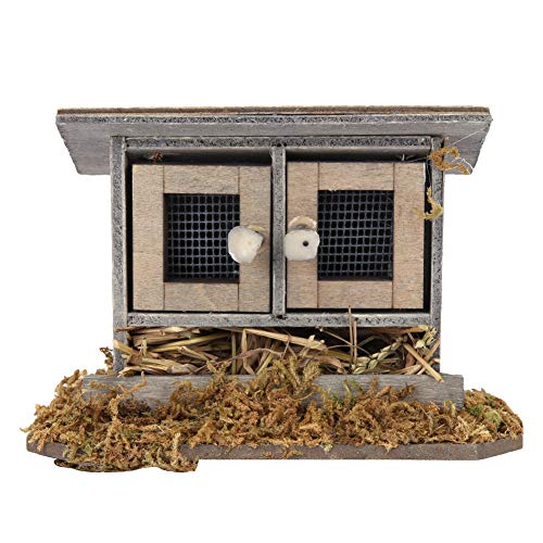 Puppenhaus-Hühnerstall, Miniatur-Hühnerstall-Dekoration aus Holz mit Hoher Simulation für 1/12 Puppenhaus-Zubehör von RiToEasysports