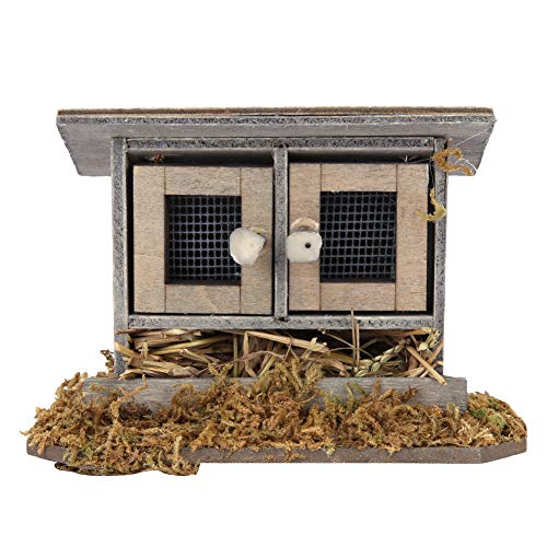 RiToEasysports Puppenhaus-Hühnerstall, Miniatur-Hühnerstall-Dekoration aus Holz mit Hoher Simulation für 1/12 Puppenhaus-Zubehör von RiToEasysports