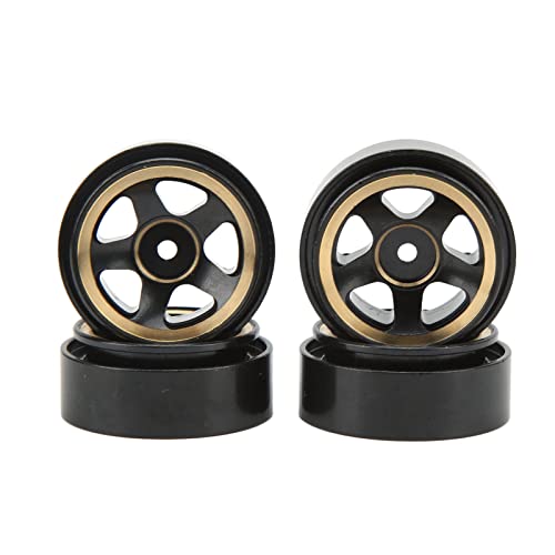 RC Beadlock Felgen, Hohe Stabilität RC Beadlock Felgennabe Kleber Kostenlose RC Car Upgrade Teile FMS FCX24 1/18 1/24 Klettern Auto (Schwarz) von RiToEasysports
