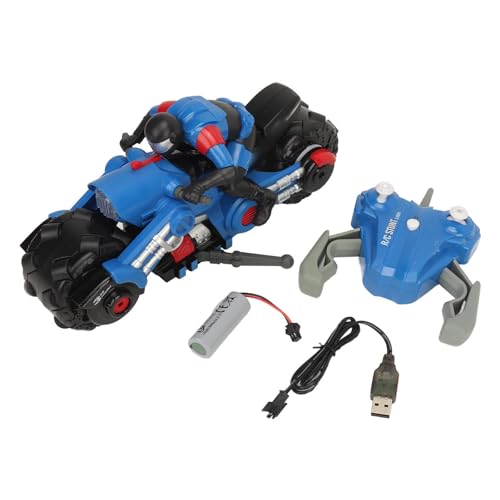 RiToEasysports 1:10 Skala RC Motorcycles Toy, 2,4 GHz ABS Fernbedienungsstunt -Motorräder mit Driftfunktion 360 ° Stunts für Erwachsene Geburtstagsurlaubsgeschenke (Blue) von RiToEasysports