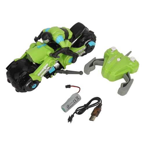 RiToEasysports 1:10 Skala RC Motorcycles Toy, 2,4 GHz ABS Fernbedienungsstunt -Motorräder mit Driftfunktion 360 ° Stunts für Erwachsene Geburtstagsurlaubsgeschenke (Green) von RiToEasysports