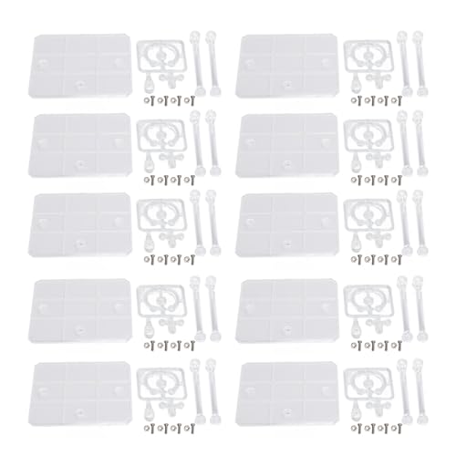 RiToEasysports 10pcs Action Figure Stand, Einstellbare ABS -Kunststoff -Aktions -Figur Bestandshalter Basis mit Schraubenzubehör für Puppenmodellfiguren Anzeige (Transparent) von RiToEasysports