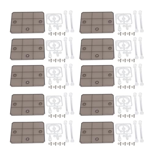 RiToEasysports 10pcs Action Figure Stand, Einstellbare ABS -Kunststoff -Aktions -Figur Bestandshalter Basis mit Schraubenzubehör für Puppenmodellfiguren Anzeige (Transparentes Schwarz) von RiToEasysports