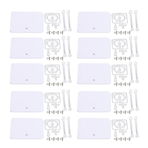 RiToEasysports 10pcs Action Figure Stand, Einstellbare ABS -Kunststoff -Aktions -Figur Bestandshalter Basis mit Schraubenzubehör für Puppenmodellfiguren Anzeige (White) von RiToEasysports
