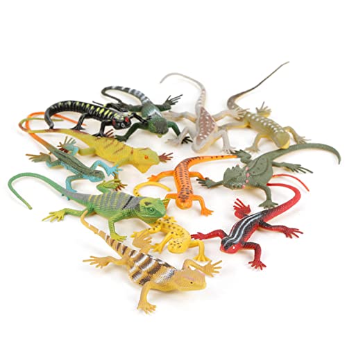 RiToEasysports 12 Bunte Simulierte Eidechsenmodelle, Lebendiges und LeBenSechtes Tierspielzug für von RiToEasysports