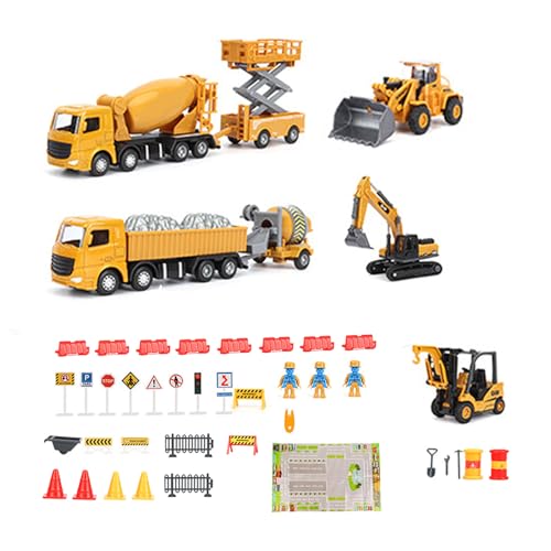 RiToEasysports 12-teiliger Baufahrzeugset, Premium-Legierungsauto-Spielzeugkit mit Aufbewahrungsbox für Imaginativen Spielen und Lernen, Kompakte Aufbewahrungslösung, Bildungsspielwert für von RiToEasysports