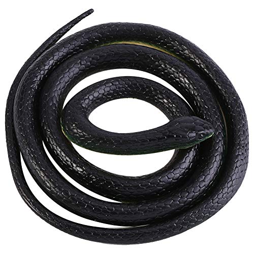 RiToEasysports 130 cm Lange Realistische Schwarze Gummischlange, Gummischlangen, um Vögel Fernzuhalten Modellspielzeug von RiToEasysports