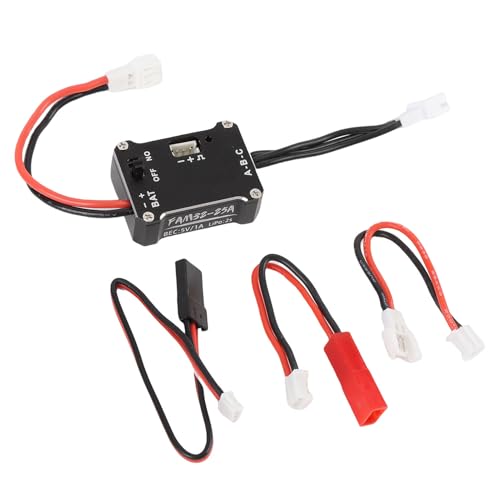 RiToEasysports 25A Bürstenloser ESC für RC-Autos, Legierter Häuserbruder-Speed-Controller, Kompatibel mit FMS V2 SCX24 1:18 1:24 :28 RC-CAR, Ultra-Kompakt-Design, Intelligentes Sicherheitssystem von RiToEasysports