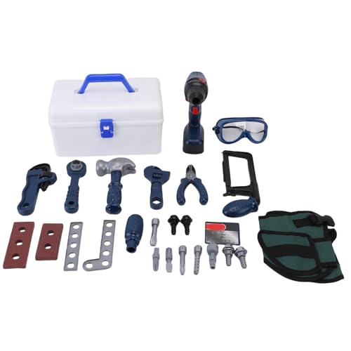 RiToEasysports 25PCS Kids Toolset mit Elektrischer Drill Zur Verbesserung Praktischer Fähigkeiten, Sicherer und Sorgespieliger Spielzeit, Stimulierung von Fantasie und Kreativität, Ansprechendes von RiToEasysports