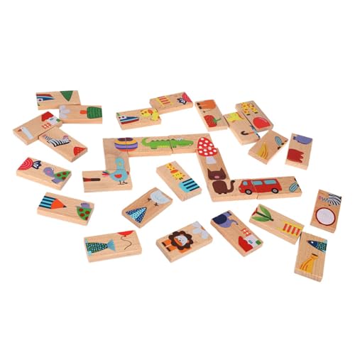 RiToEasysports 28-TeeliGES Holz-Zein-FARBABAUSTEIN-Set, Puzzle-Lernspielegeug-Baby- und Kinderspiegel von RiToEasysports