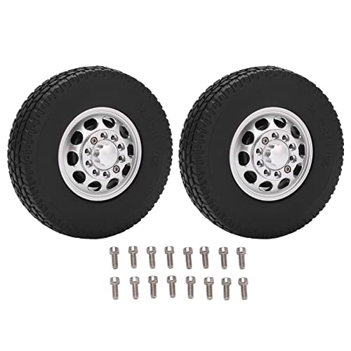 RiToEasysports 2pcs RC Crawler Wheel -Reifen, Aluminiumlegierung Vordere Nabe mit Gummireifen für 1/14 Traktor -LKW -Vorderrad RiToEasysports 2pcs RC Crawler Wheel -Reifen, Aluminiumlegierung Vordere Nabe mit Gummireifen für 1/14 Traktor -LKW -Vorderrad von RiToEasysports