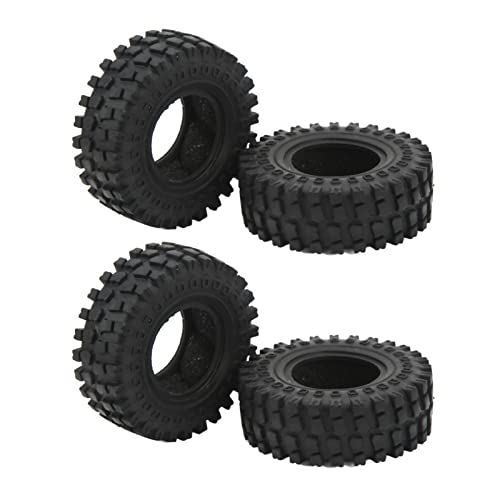 RiToEasysports 4 STÜCKE RC Reifen Skins 1,25 Zoll Gummireifen RC Zubehör für AXIAL 1/24 SCX24 für FMS 1/24 FCX24 Schwarz Zubehör Für Automodelle von RiToEasysports